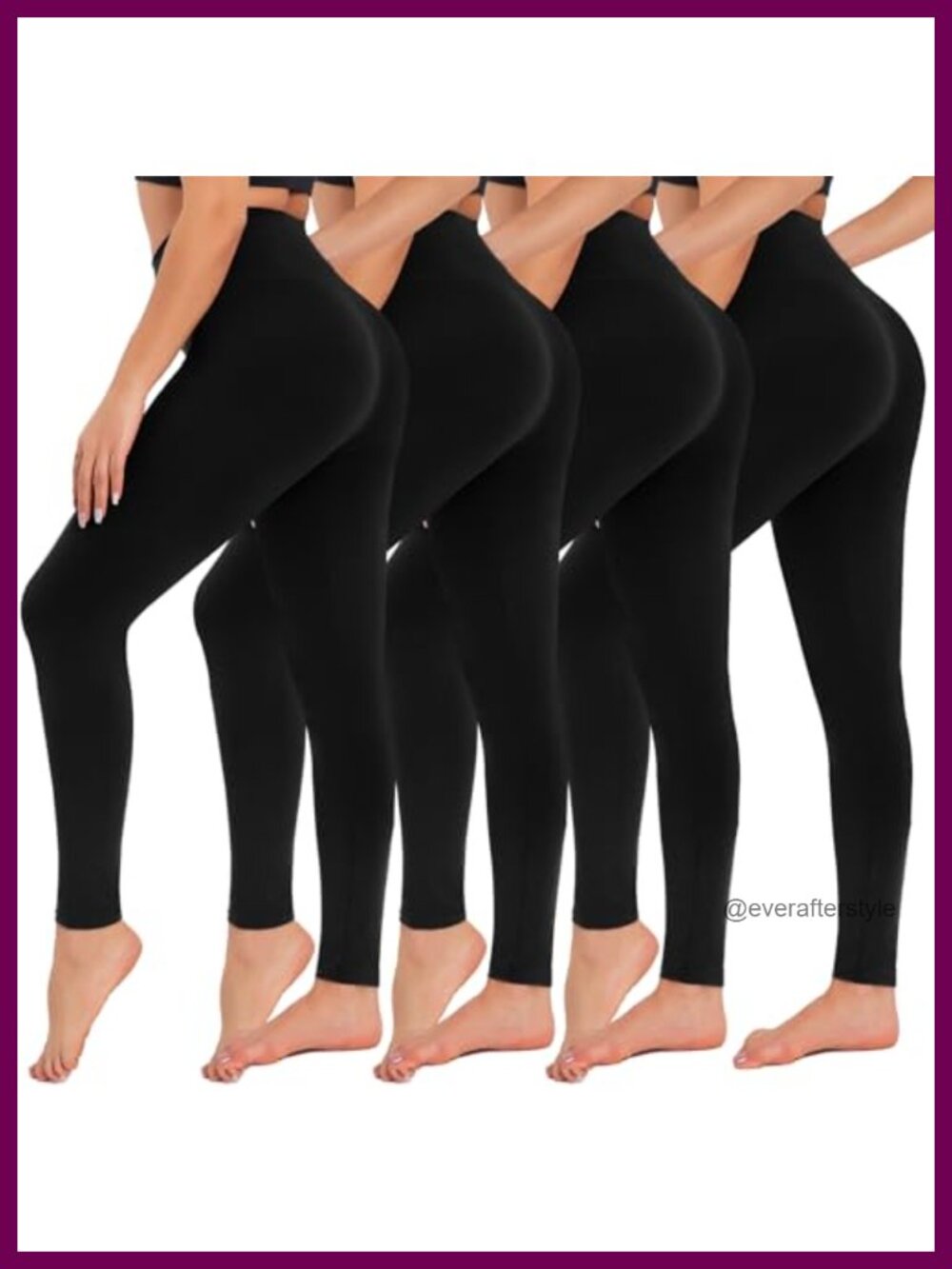 4 Pack High Waisted Tummy Control Yoga Leggings Workout Gym Pants Plus Size